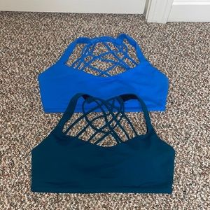 Two lululemon free to be sports bras size 8